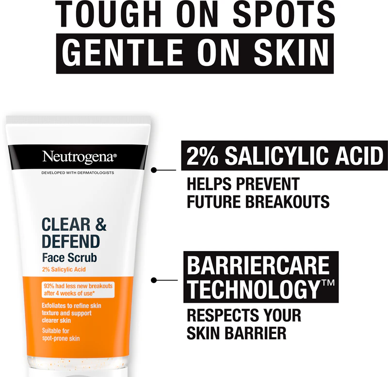 Neutrogena Clear & Defend peeling s kyselinou salicylovou