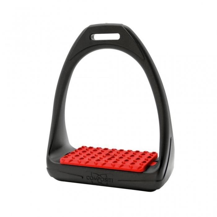 Compositi Soft Reflex Steigbügel - Schwarz/Rot - Einheitsgröße