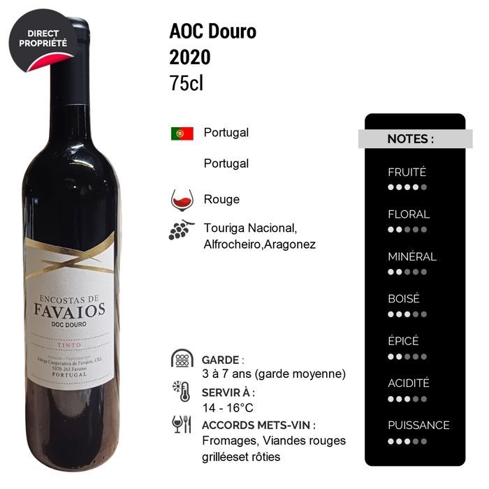 Encostas De Favaios Douro 2020 - Vino Tinto de Portugal (6x75cl)