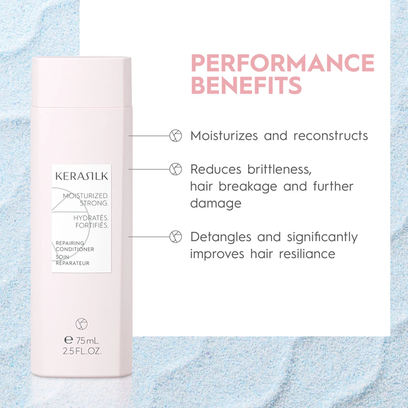 Kit de viagem KERASILK Essentials Repairing Set para cabelos secos e danificados