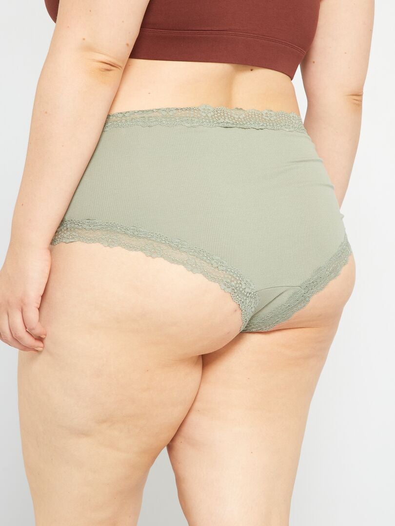 Set van 3 geribbelde culottes - GRIJS
