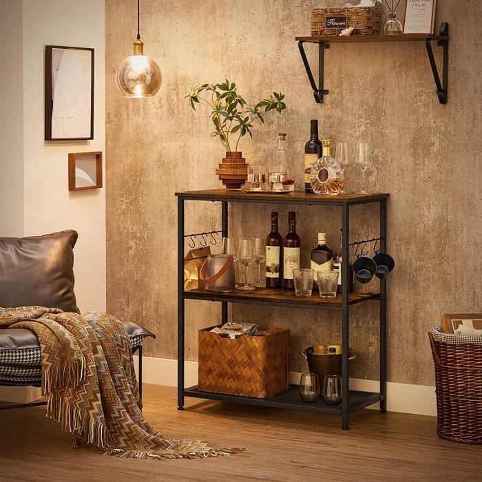 Desserte de cuisine VASAGLE - Support four micro-ondes - 80 x 40 x 90 cm - Style industriel