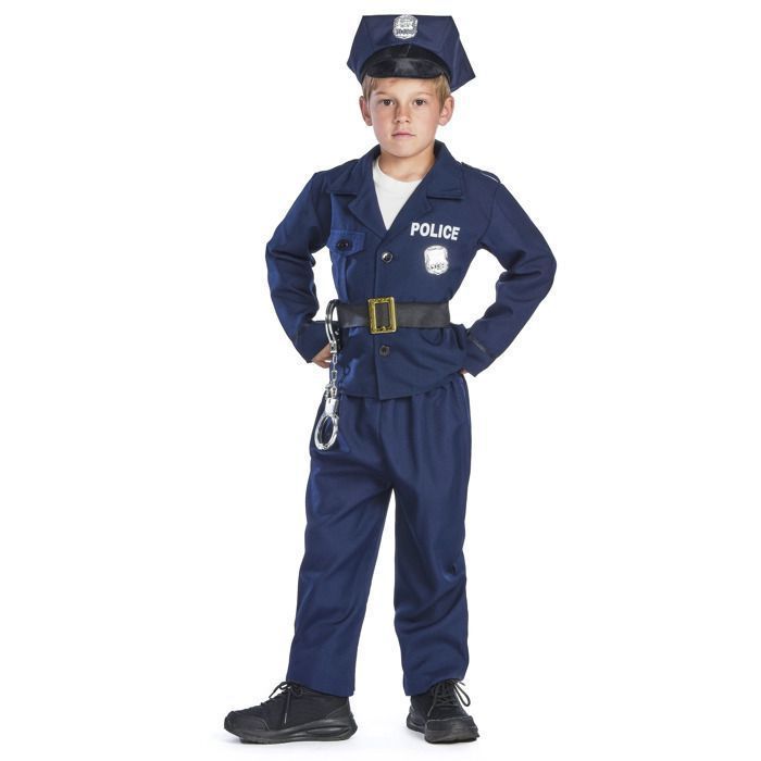 Déguisement policier pour garçon de luxe - 167740 - Noir et multicolore - Casquette, veste, pantalon, ceinture