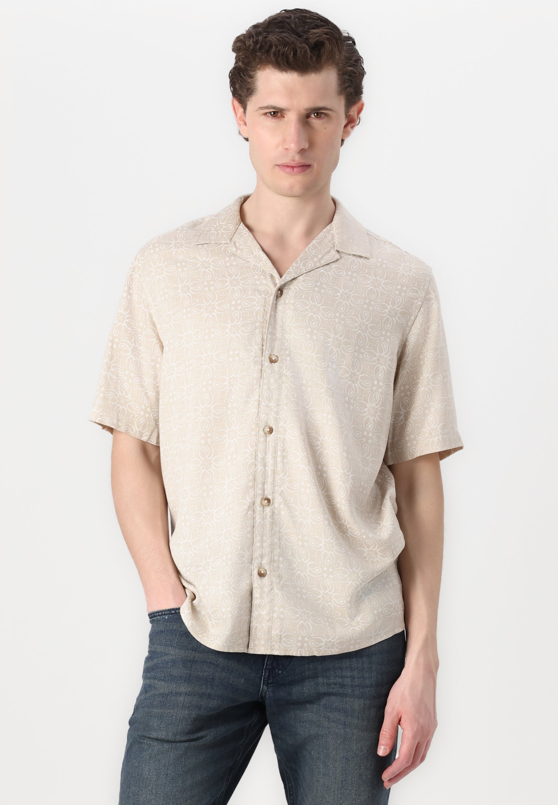 TOM TAILOR MARVIN - Jeans mit geradem Bein - dunkler Stone-Wash-Denim