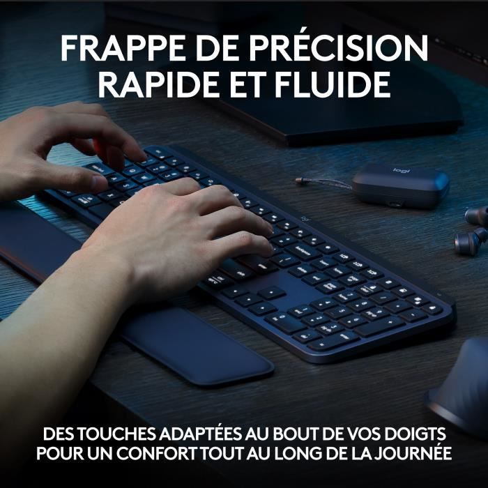 Teclado inalámbrico Logitech MX Keys S AZERTY con teclado gráfico.