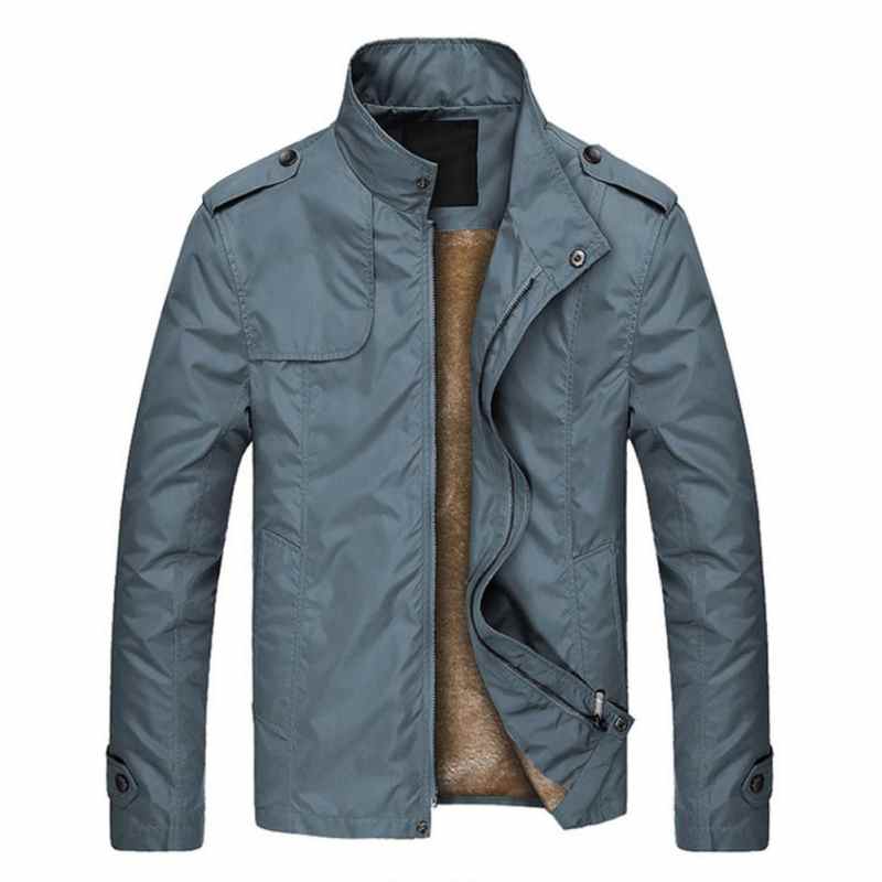 Nuove giacche autunno/inverno 2021 da uomo, maniche lunghe, cerniera, cappotto spesso in peluche, giacca casual con colletto alto, giacche da uomo con colletto alto