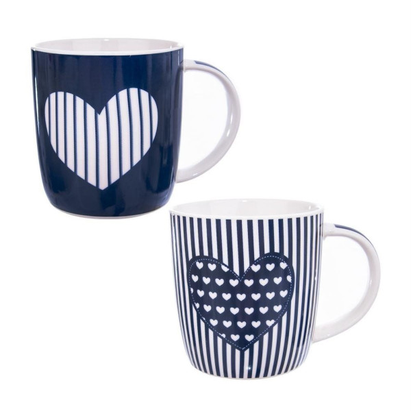 Kubek porcelanowy granatowy zestaw kubków 2 szt. 390 ml