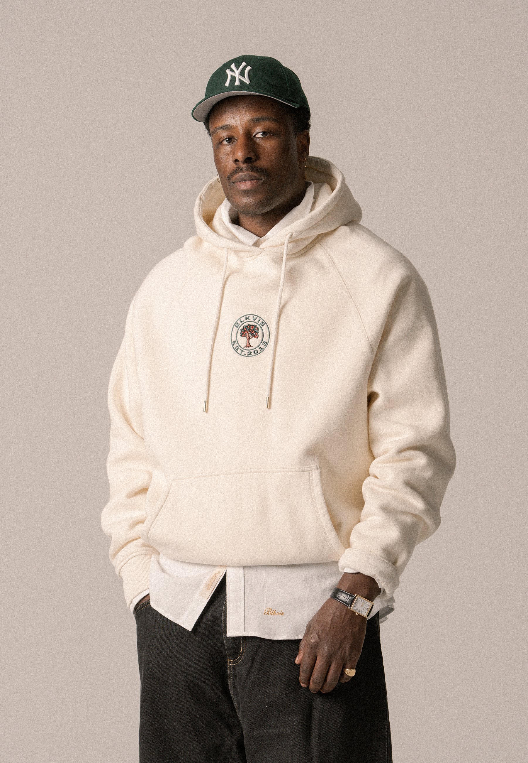 BLKVIS SOURCE RAGLAN HOODIE UNISEX - Hoodie - antiek wit