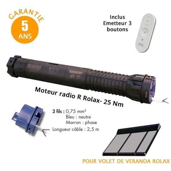 ROLAX R Funkmotor - 25 Nm Linkslenker + Bubendorff Fernbedienung