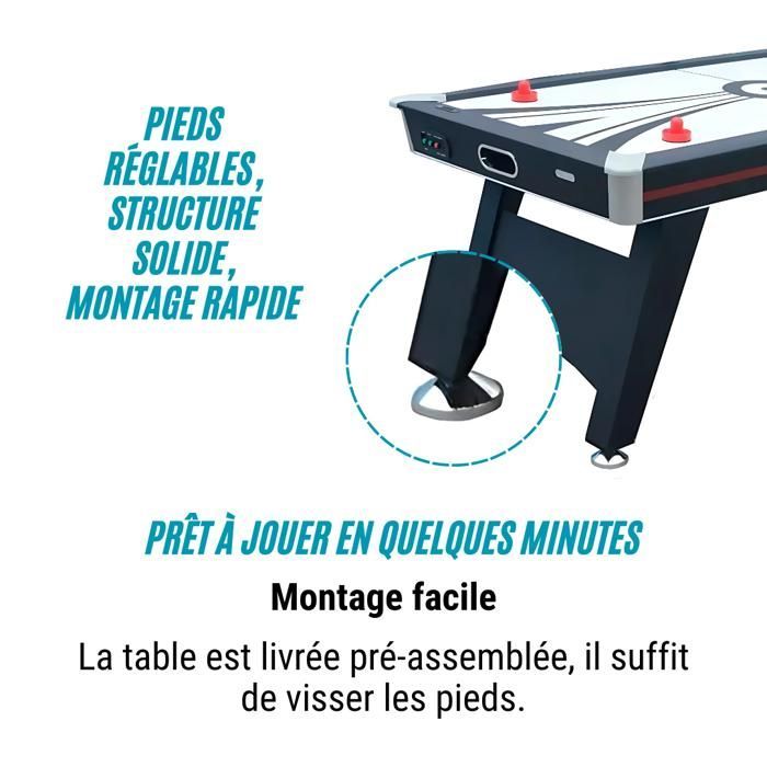 DEVESSPORT Galaxy Air Hockey Tabletop Game with Electronic Scorer. Air-Powered, Stable, Modern Design