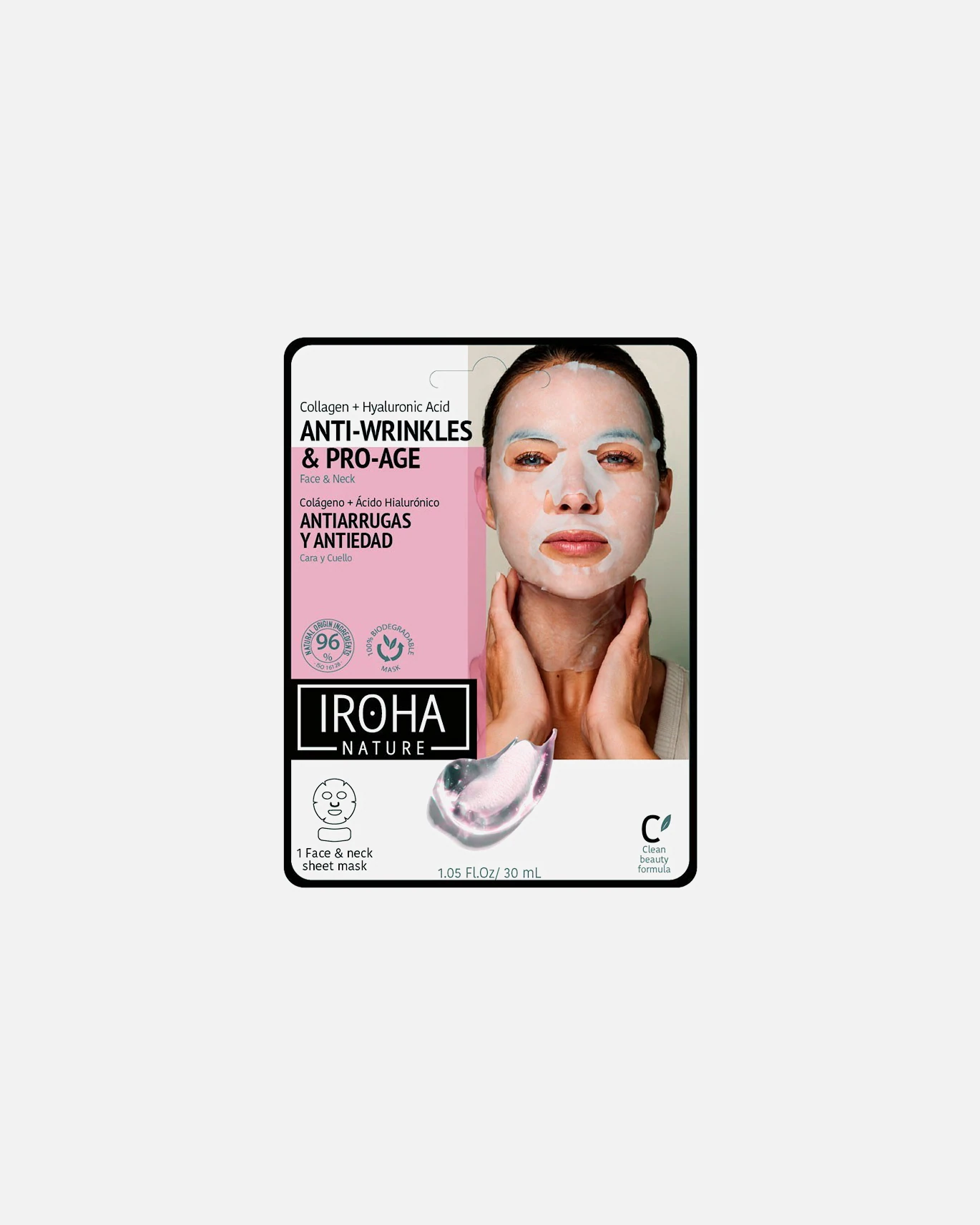 Iroha Masque Tissu Visage & Cou Collagène