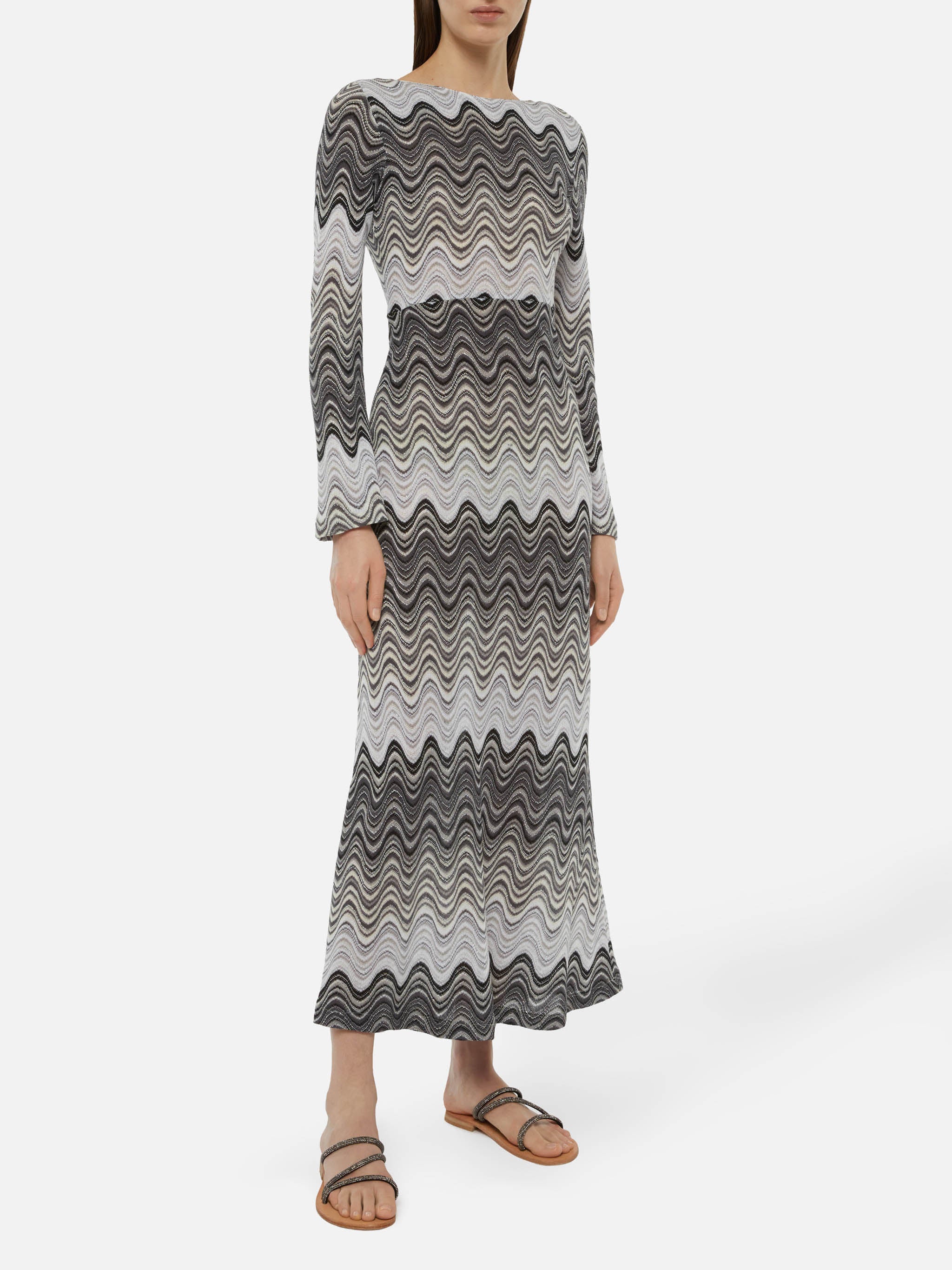 Venus raschel gebreide maxi-jurk