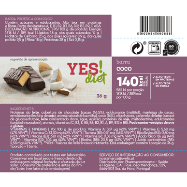 DA!dijeta Barra de Coco 36 gr 36 gr
