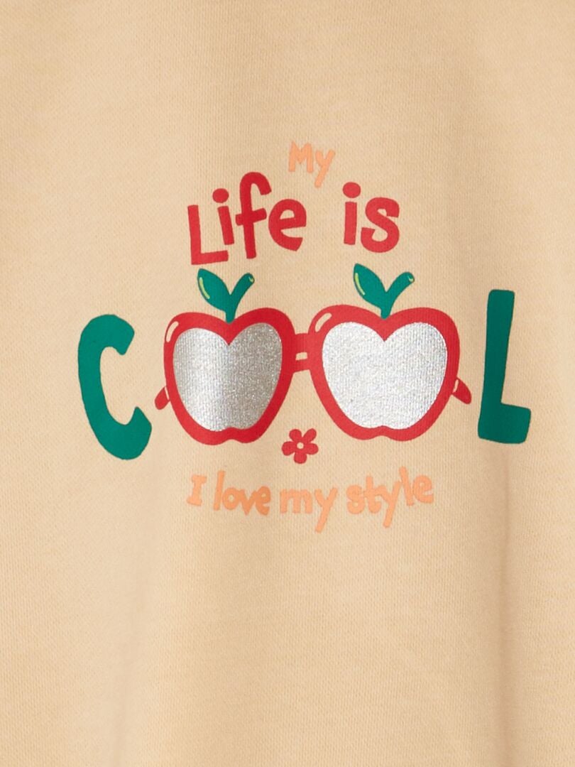 Sweatshirt met patroon - BEIGE