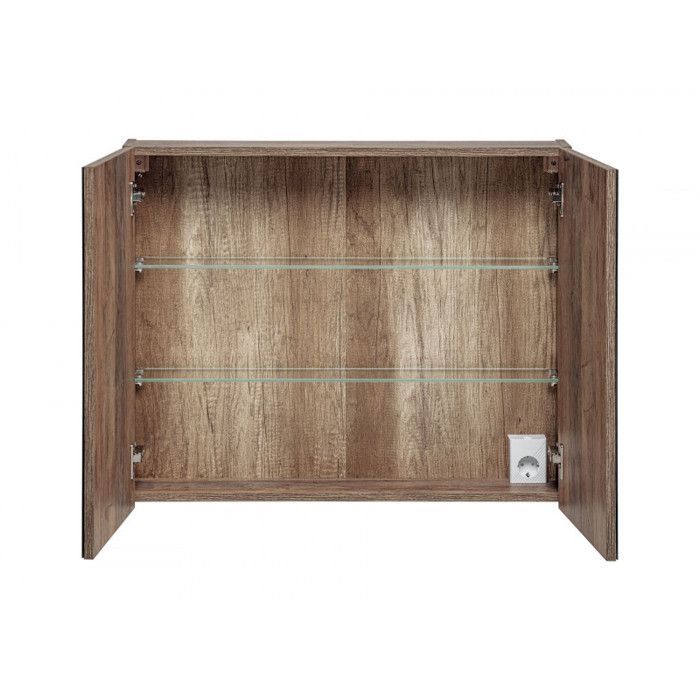 180 cm Doppelwaschtisch-Unterschrank + 5-teiliges Zubehör - Rosario Eiche