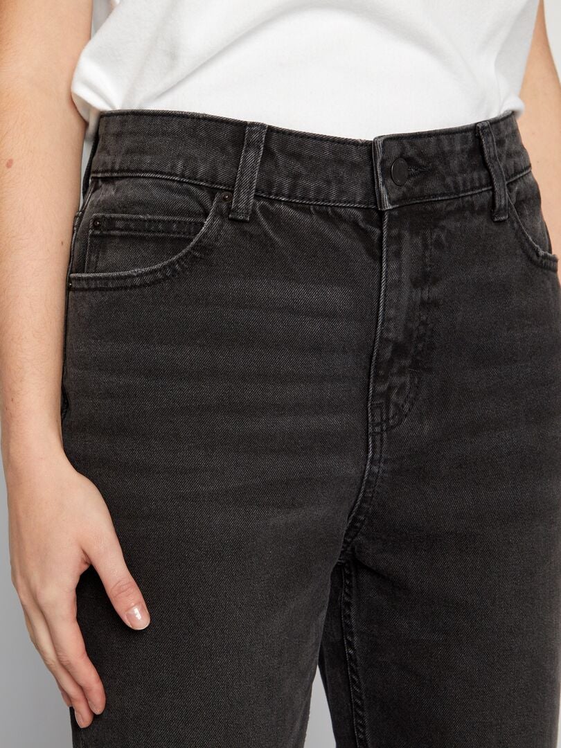 Hoge taille flared jeans - ZWART