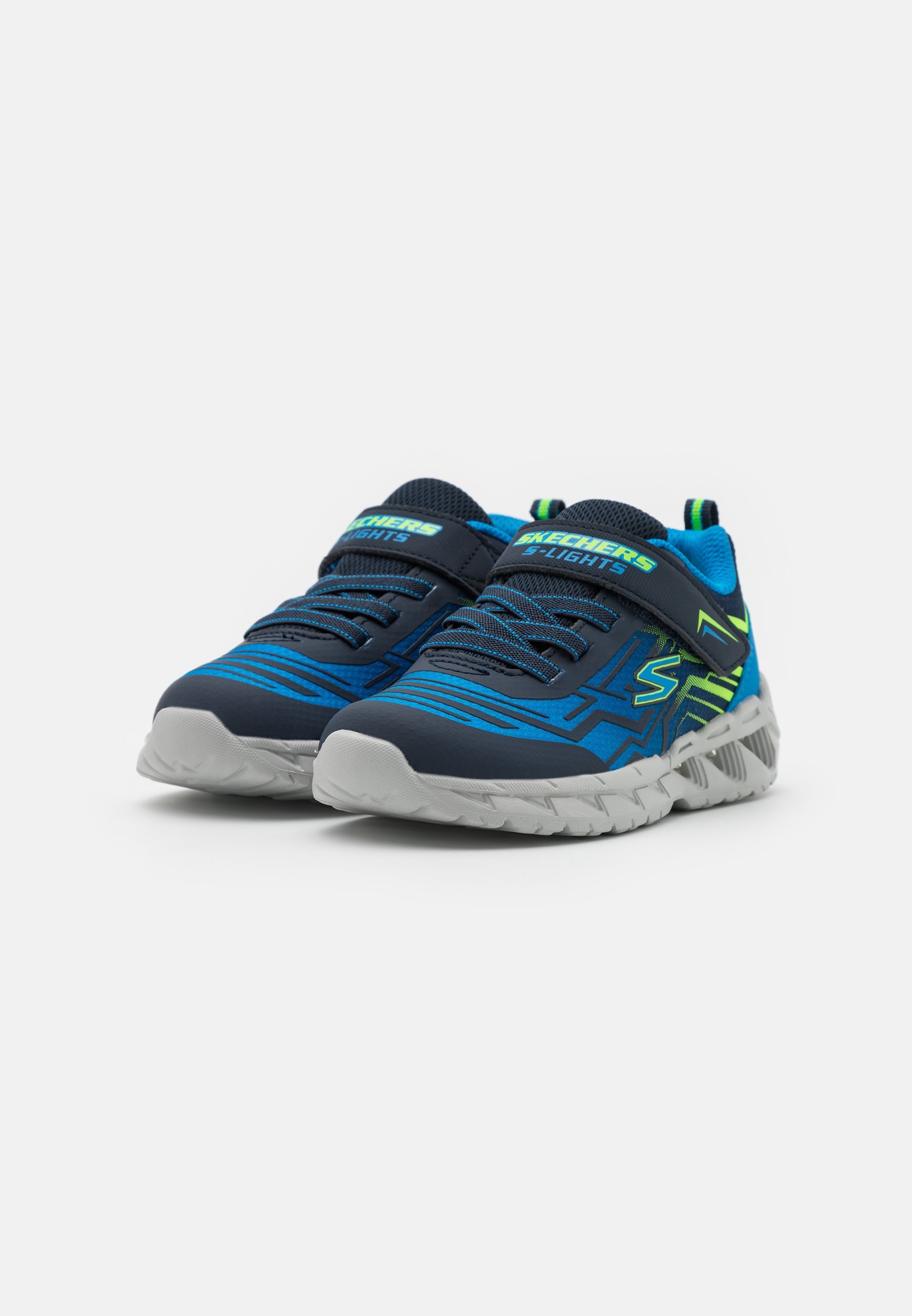Skechers MAGNA LIGHTS BOZLER - Sneaker - marineblau/blau/limette