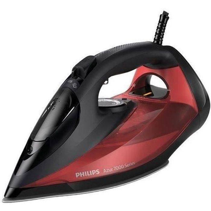 PHILIPS - Strijkijzer - 2800W - 50 g/min - 250 g/min stoomstoot - 7000-serie Azur - zwart/rood - DST7022.40