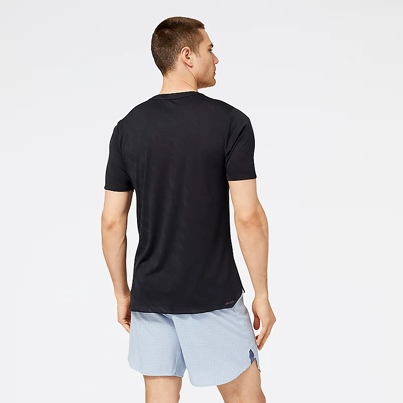 Q Speed Jacquard Men's Short Sleeve T-Shirt - BLACK