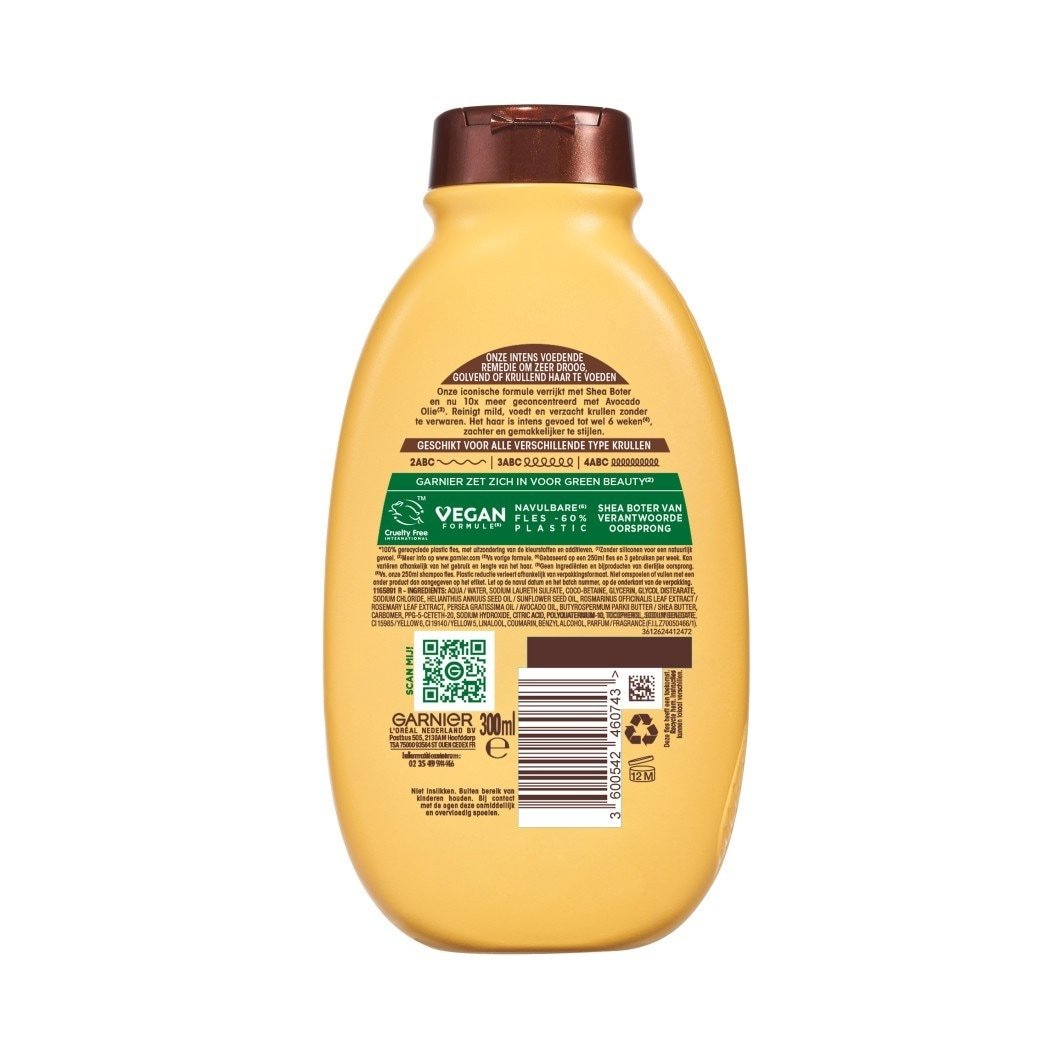 Garnier šampon za kosu s uljem avokada i shea maslacem – za vrlo suhu ili kovrčavu kosu – 300 ml