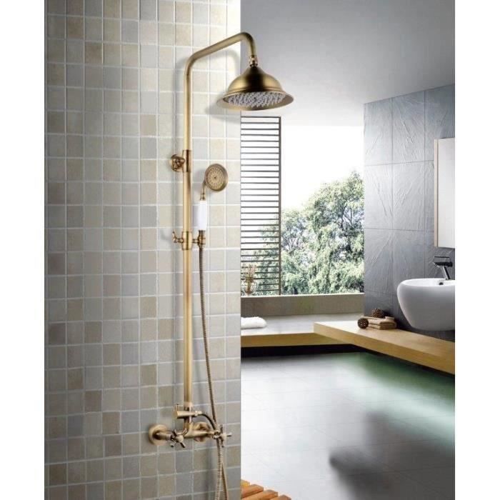 ROUSSEAU Retro Shower Column with Mixer Tap - Old Bronze