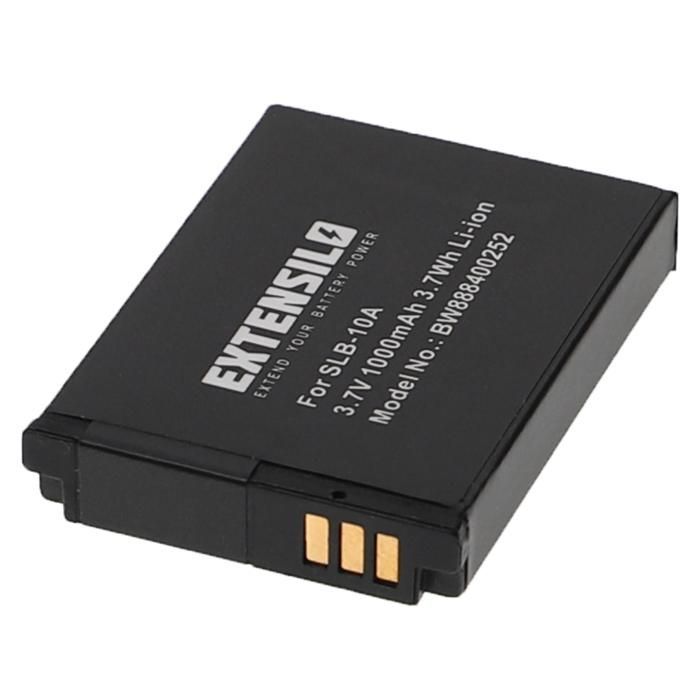 Batteria di ricambio EXTENSILO per fotocamera reflex digitale Samsung SLB-10A (1000 mAh, 3,7 V, agli ioni di litio)