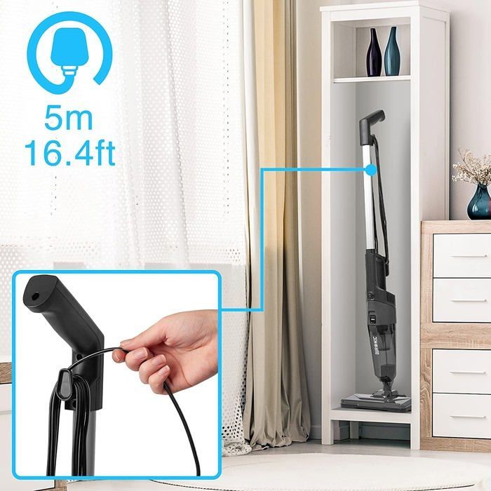 Aspiradora de mano y de escoba Duronic VC9 de 600 W | Sin bolsa | Compacta y ligera | Incluye 2 filtros HEPA | Con cable y portátil | Para