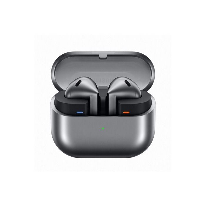 Auriculares inalámbricos intrauditivos Samsung Galaxy Buds 3 con cancelación de ruido, color plata + cargador inalámbrico rápido de 15 V
