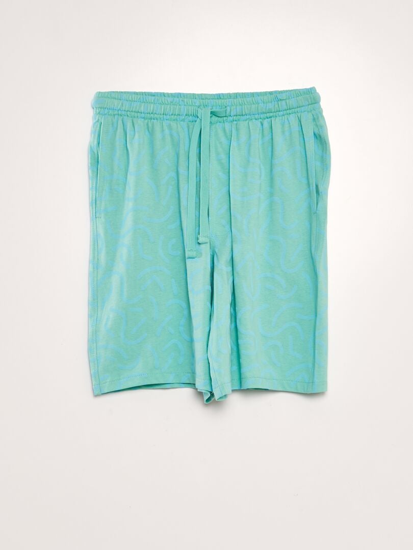 Conjunto de pijama com camiseta e shorts - 2 peças - VERDE