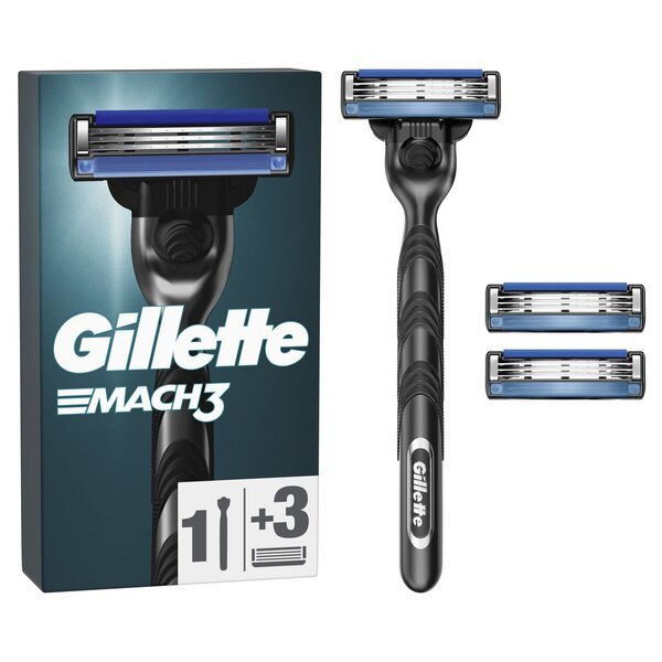 Sistem za britje Gillette Mach3 Base<br>Vključuje 3 nadomestna rezila
