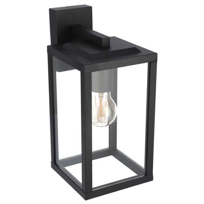 Luminária de parede externa GAIA T E27 preta, à prova d'água IP44, EDO777369, linha Garden - EDO - GAIA T - Alumínio - LED - Preta