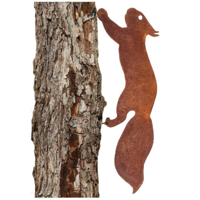 Garden Decoration - Squirrel - 30 cm - Decorative Iron - Natural Rust Patina - Outdoor