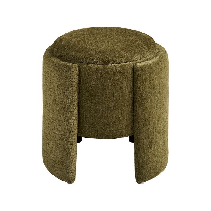 Joe - pouf avec rangement en velours texturé - Vert