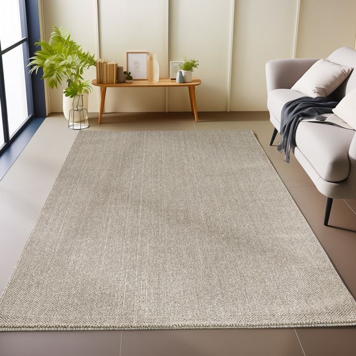 Carpetsale24 Tapis de Salon en Brun 160x230 cm tapis à boucles mélangées uni moderne tapis décoratif facile d'entretien doux