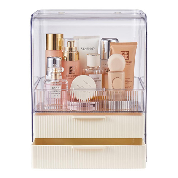 Organizator de cosmetice cu 3 niveluri Livingandhome - Crem