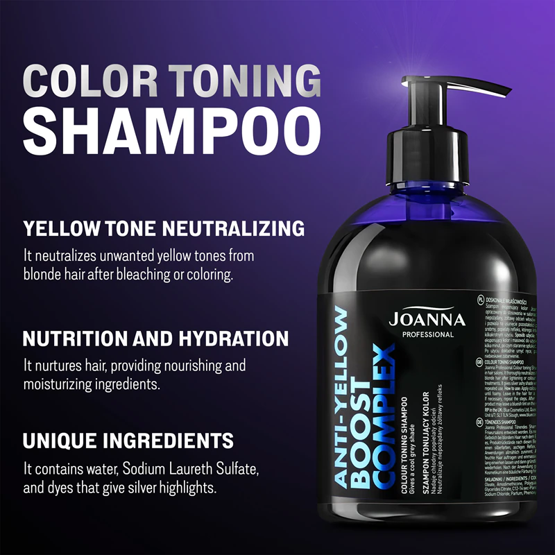 Shampoo revitalizante Joanna Professional Color Boost Complex para cabelos loiros e grisalhos