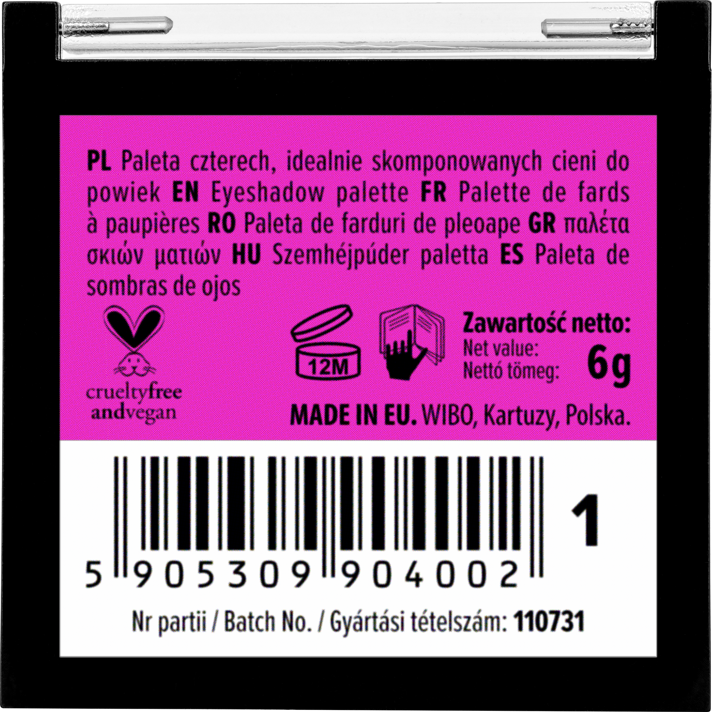 Paleta očných tieňov Quattro Palety očných tieňov a líčenie