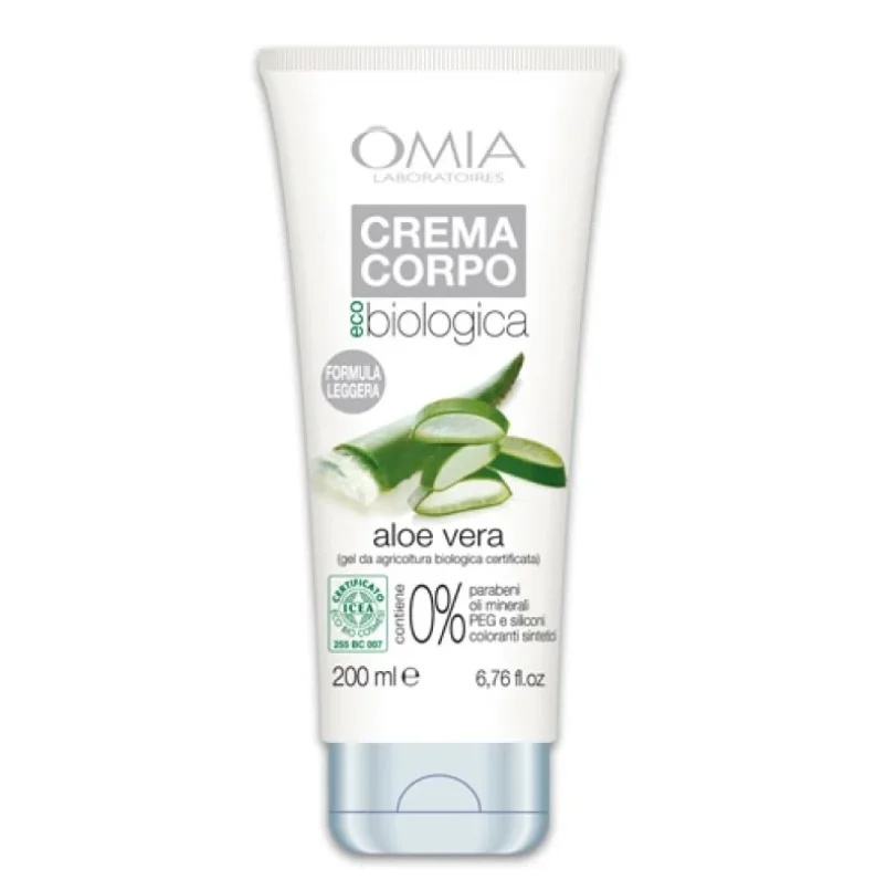OMIA Biologische bodycrème met aloë vera uit Salento 200 ml Hydraterend en regenererend