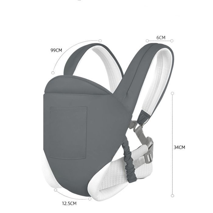 Porte-bébé Multifonctionnel Ysinobear - 0 à 36 Mois - Sangle Multifonction Réglable - Protège les Articulations de Bébé - Gris