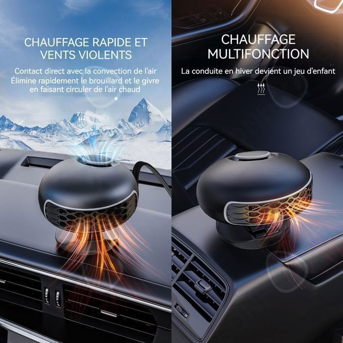 Chauffage de voiture PASSIONOVA 12V 150w rotatif à 360 degrés dégivrage et désembuage chauffage Dégivrage de voiture Portable