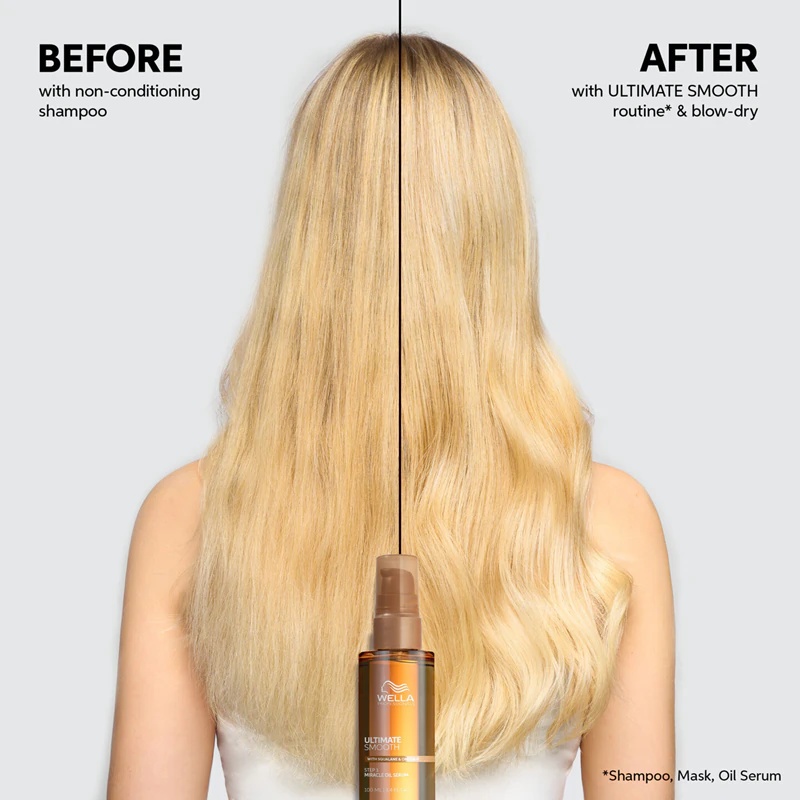 „Wella Professionals Ultimate Smooth Conditioner“ maitinamasis kondicionierius žvilgantiems ir švelniems plaukams.