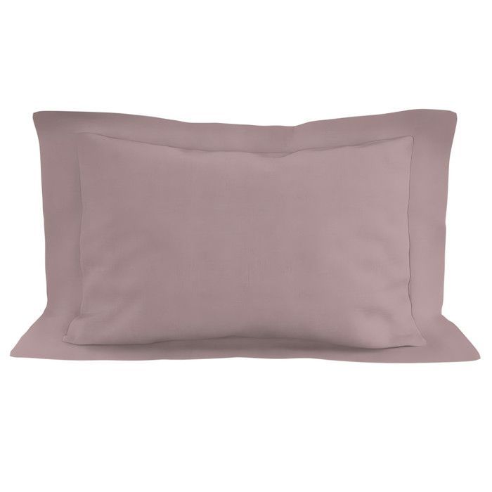 Taie d'oreiller en coton 57 fils 50x70 cm UNI vieux rose, par Soleil d'ocre
