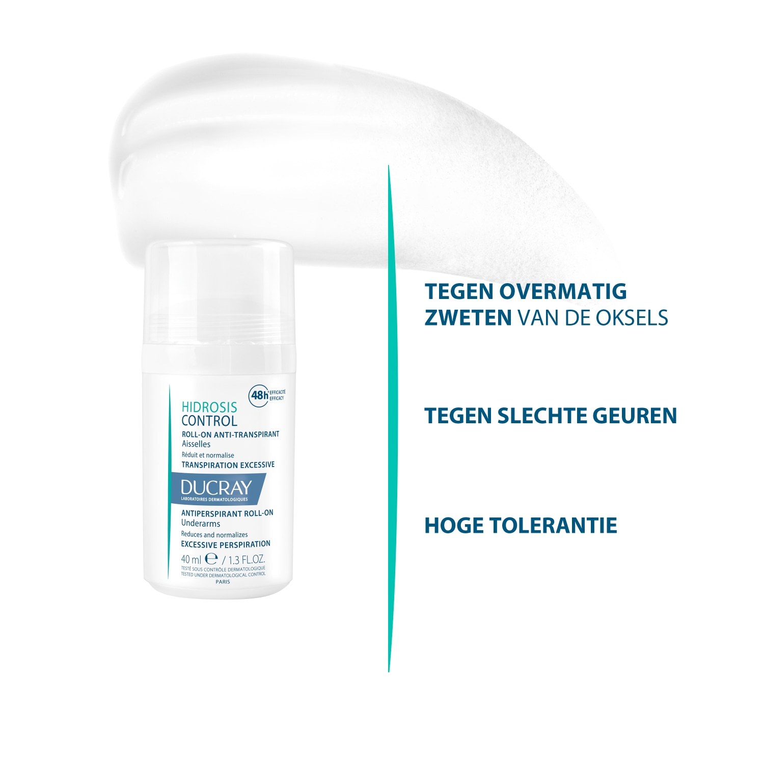 Ducray antiperspirant dezodorans, kontrola vlage, roll-on – 40 ml
