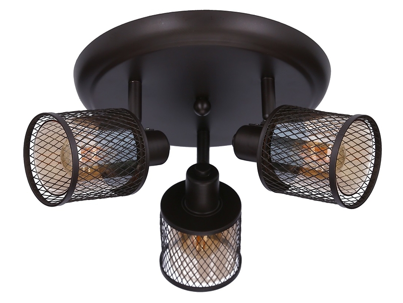 Lampa sufitowa Canabera 3-punktowa metalowa brązowa