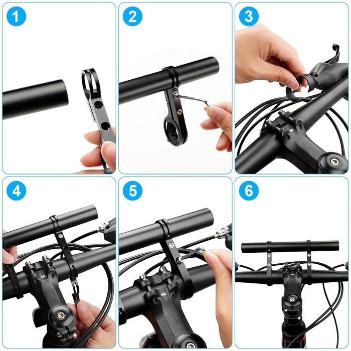 Extensión de manillar de aluminio, extensor de montaje de manillar para luces de bicicleta, compatible con teléfono, GPS y ordenador para bicicletas de montaña.
