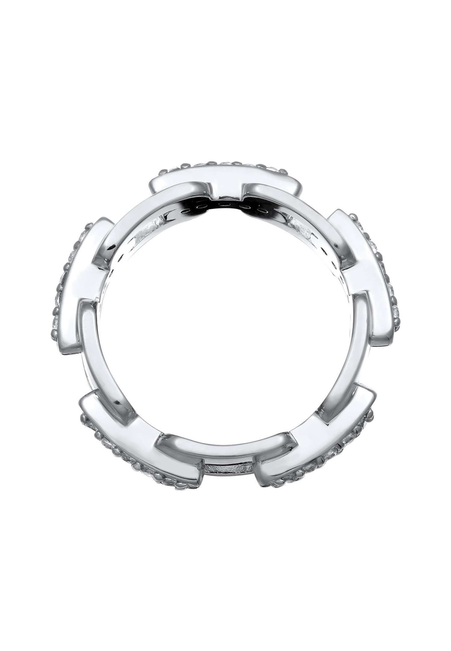 KUZZOI Kuzzoi Bague à maillons Hommes Zirconia Taille Diamant Blanc 925 Argent Sterling Argent Fête / Réveillon du Nouvel An