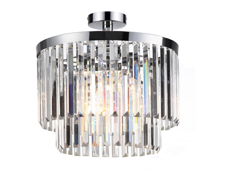 Lampa sufitowa Vetro 4-punktowa metalowa srebrna