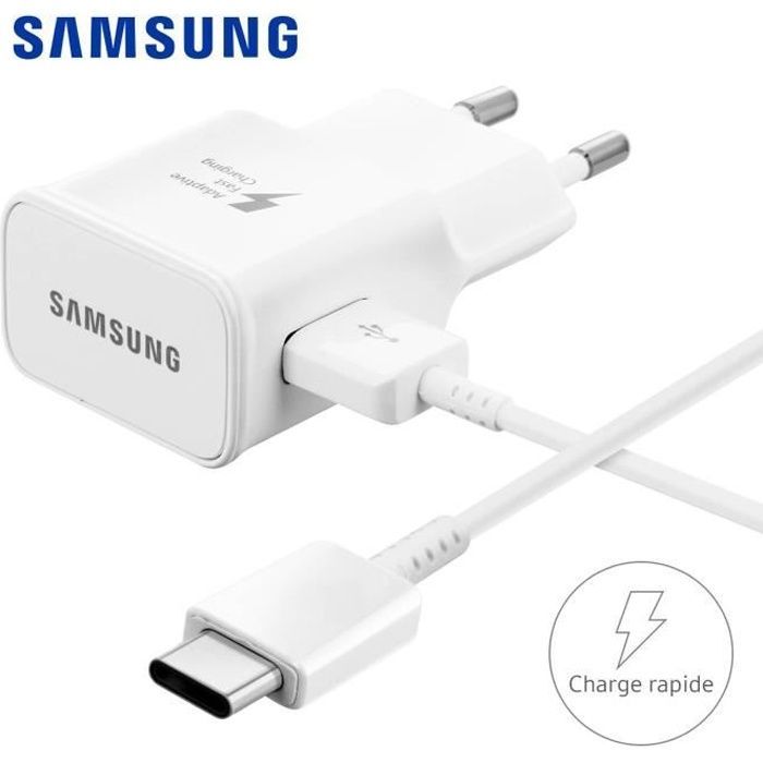 Cargador rápido Samsung EP-TA20EWE + cable USB-C blanco de 1 m para OnePlus Nord 2 5G