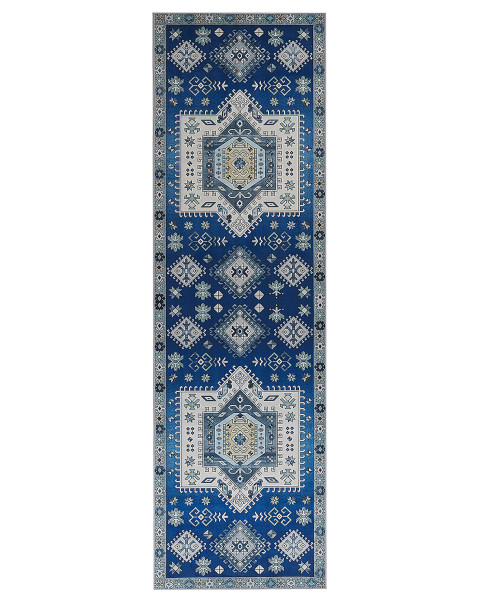 Dywan chodnik 60x200 cm niebiesko-beżowy