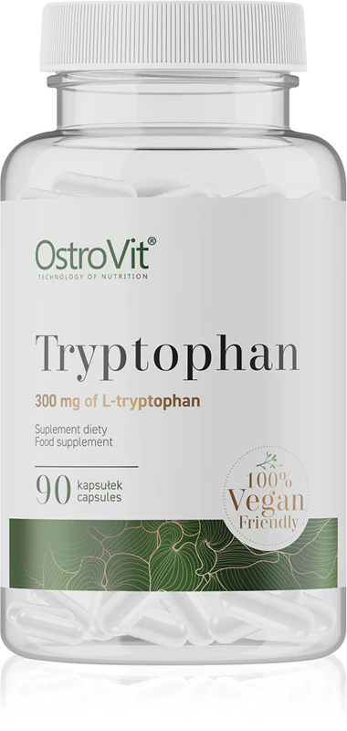 OstroVit Tryptofaan voedingssupplement ter ondersteuning van de slaap en regeneratie.